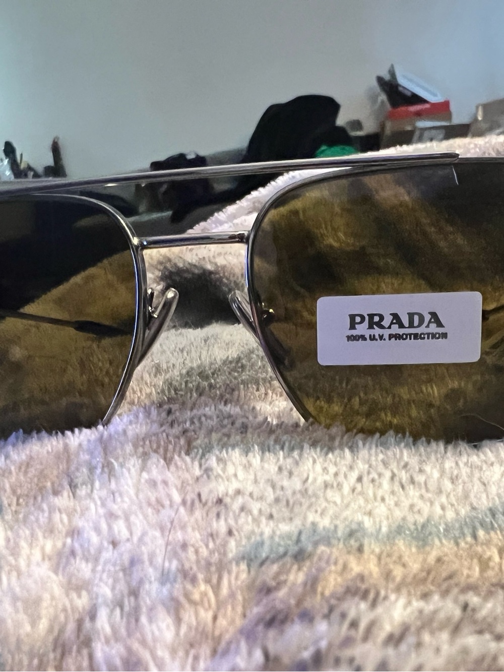 Prada Men's Sunglasses Black Lens Silver Frame-SPR67Z